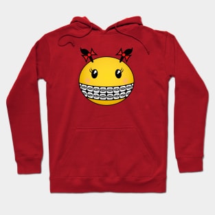 Girl Smiley - Dark hair and braces Hoodie